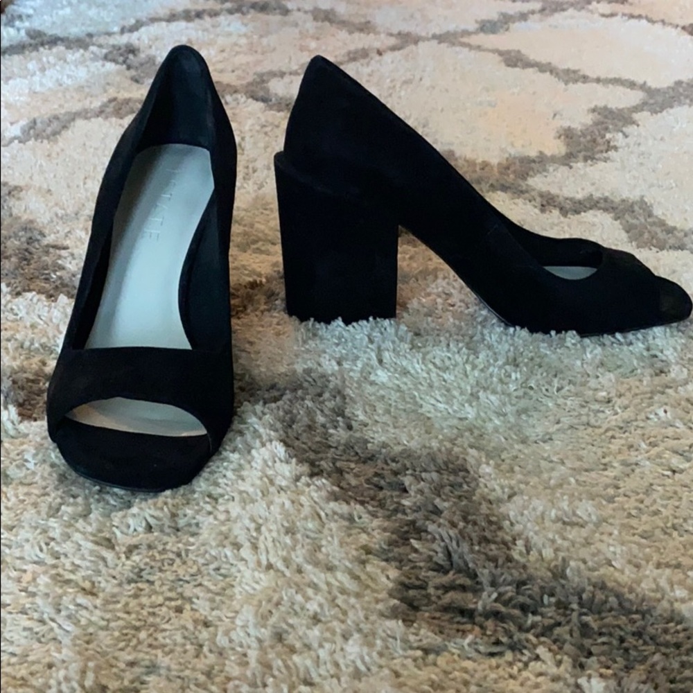 1. State black block heels- worn once!